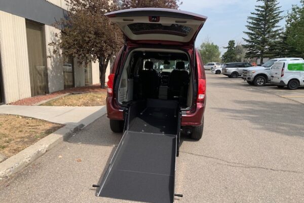 2019 Savaria Rear Entry for Dodge Grand Caravan - View of rear with tailgate opened and ramp deployed